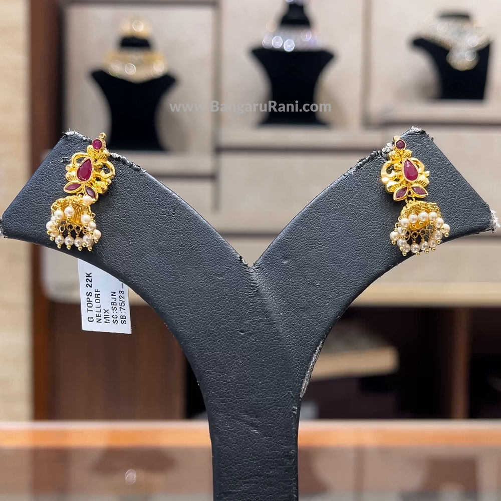 Chennai Shopping Mall 3.695gms EARRINGS 22K Yellow Gold