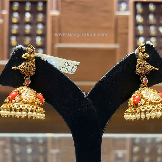 CMR 16.524gms EARRINGS 22K Antique