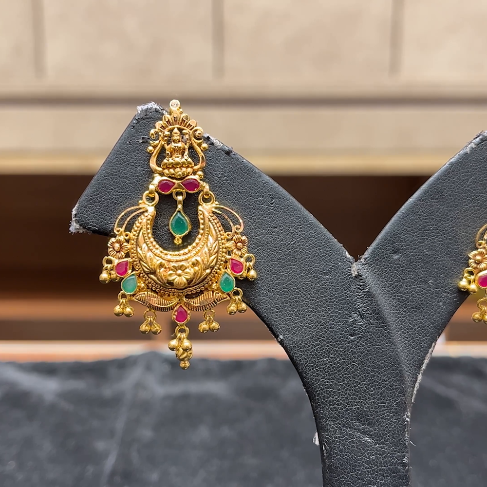 Chennai Shopping Mall 10.87gms EARRINGS 22K Antique