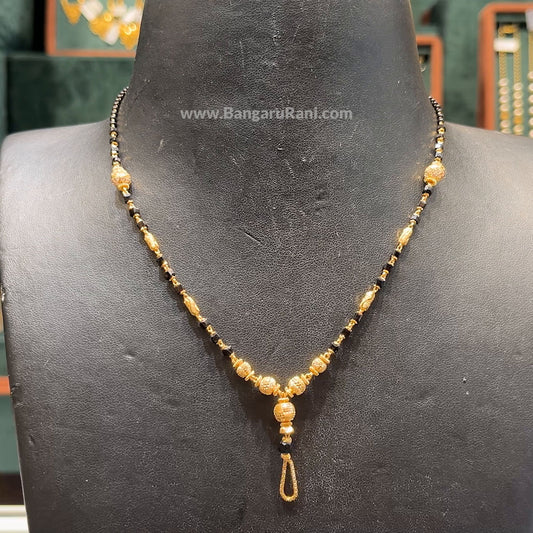 CMR 9.399gms SHORT BLACK BEADS 22K Yellow Gold