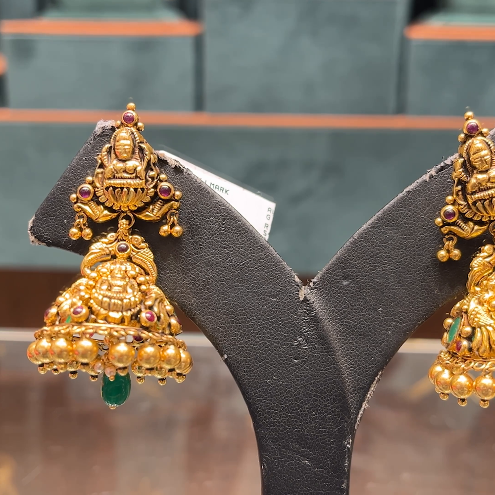 CMR 24.435gms EARRINGS 22K Nakshi