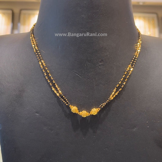 SOUTH INDIA 8.915gms SHORT BLACK BEADS 22K Yellow Gold