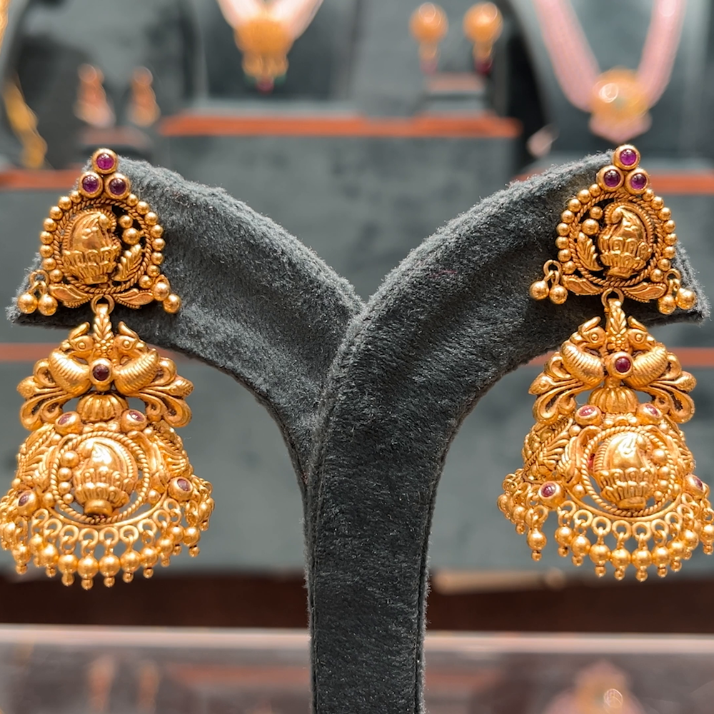 CMR 21.982gms EARRINGS 22K Antique