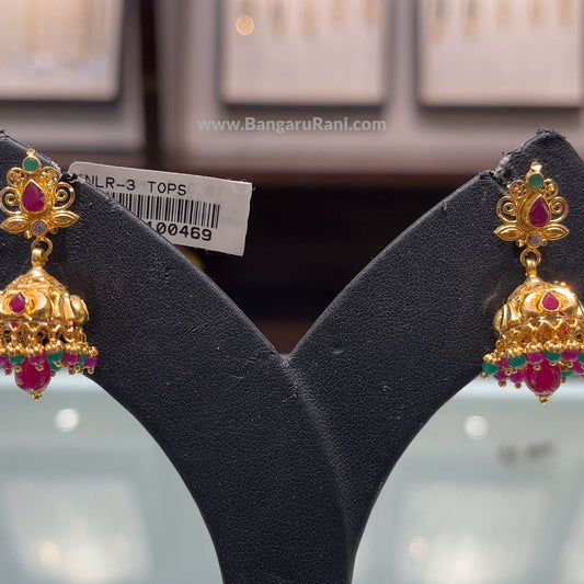 SOUTH INDIA 8.163gms EARRINGS 22K Yellow Gold