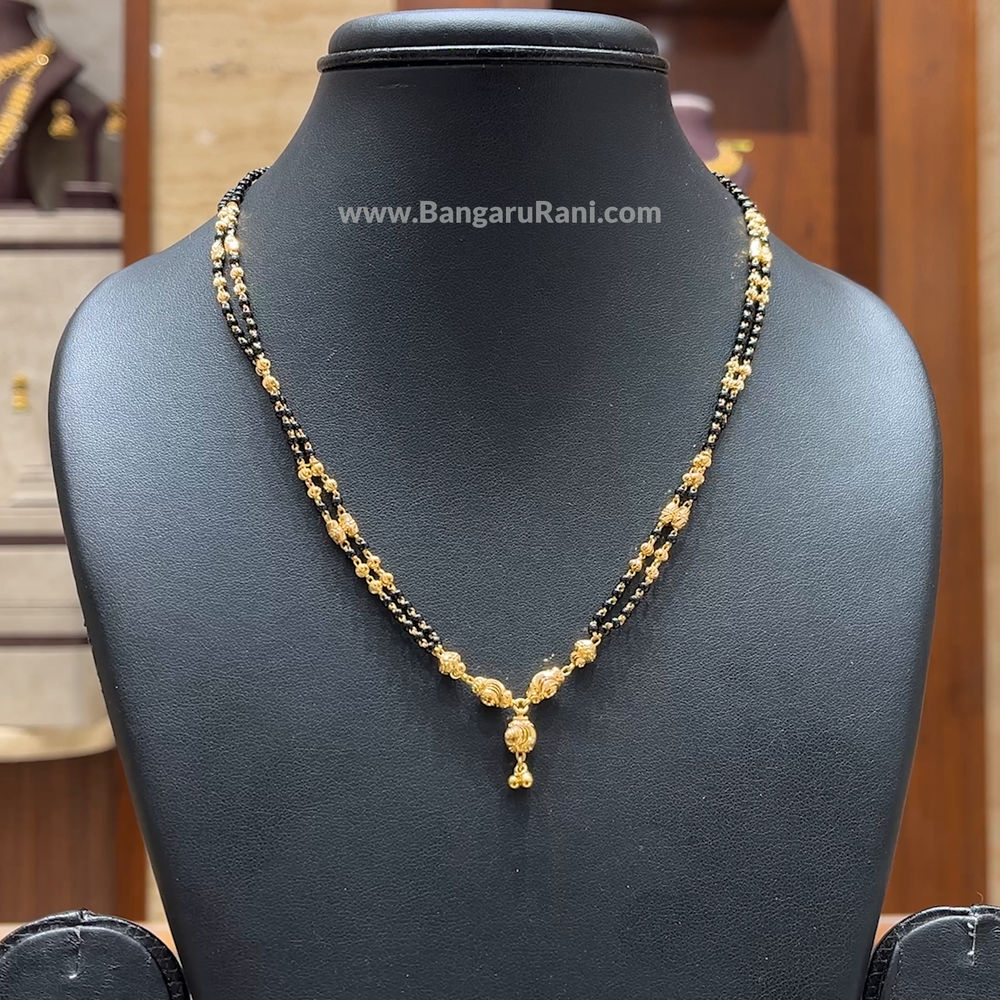 Chennai Shopping Mall 11.753gms SHORT BLACK BEADS 22K Yellow Gold