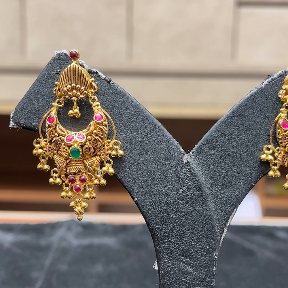 Chennai Shopping Mall 11.95gms EARRINGS 22K Antique