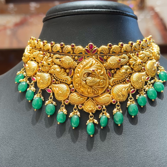 MUKUNDA JEWELLERS 31.565gms CHOKER 22K Antique