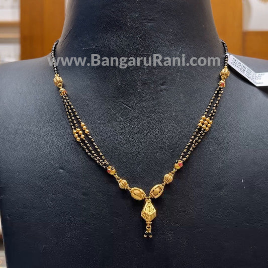 Chennai Shopping Mall 9.82gms SHORT BLACK BEADS 22K Yellow Gold