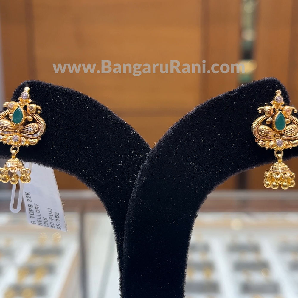 Chennai Shopping Mall 3.73gms EARRINGS 22K Nakshi