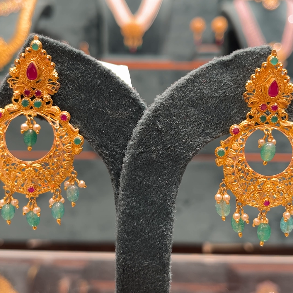 CMR 12.95gms EARRINGS 22K Antique