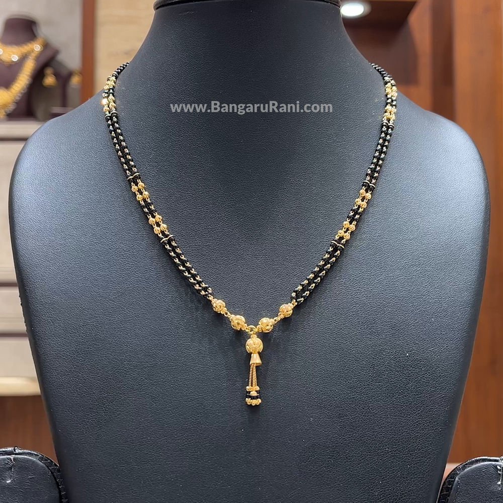 Chennai Shopping Mall 10.2gms SHORT BLACK BEADS 22K Yellow Gold