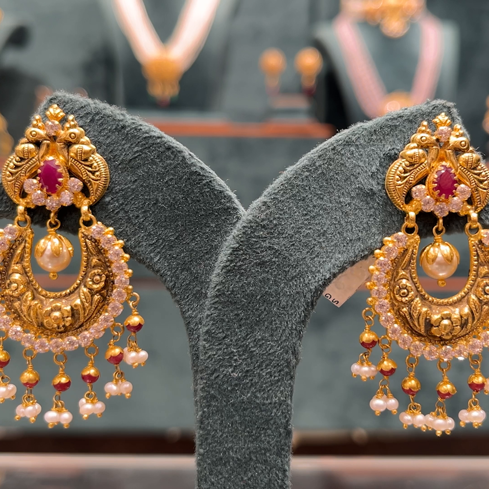 CMR 13.021gms EARRINGS 22K Antique