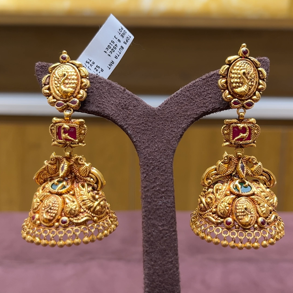 MUKUNDA JEWELLERS 20.696gms EARRINGS 22K Antique