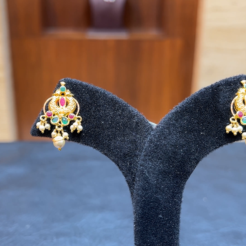 Chennai Shopping Mall 2.9gms EARRINGS 22K Yellow Gold