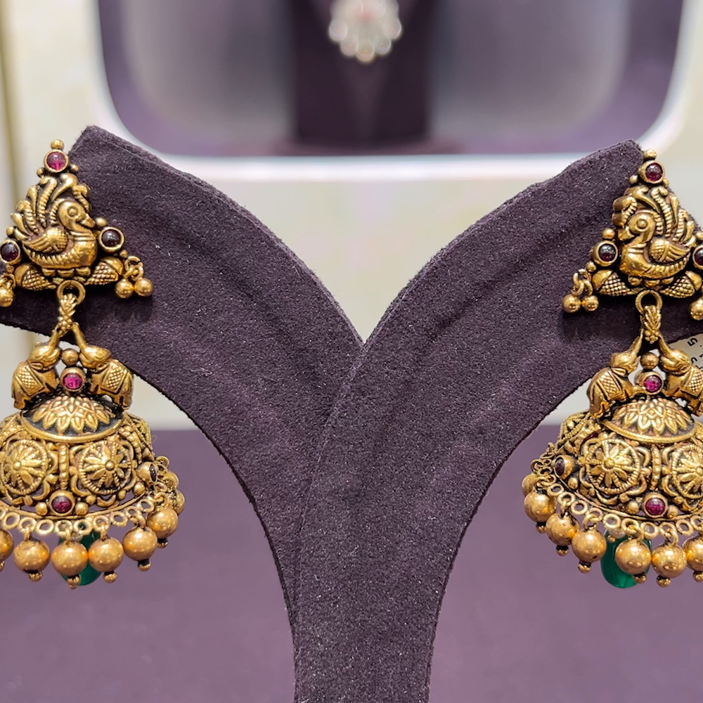 CMR 21.56gms EARRINGS 22K Antique