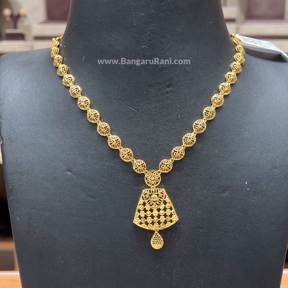 Chennai Shopping Mall 11.46gms NECKLACE 22K Yellow Gold BangaruRani