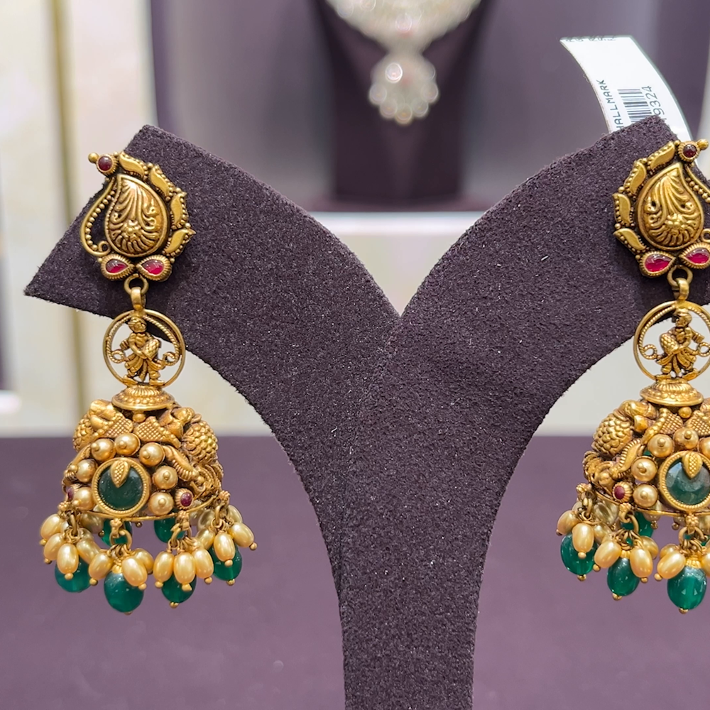 CMR 20.92gms EARRINGS 22K Antique