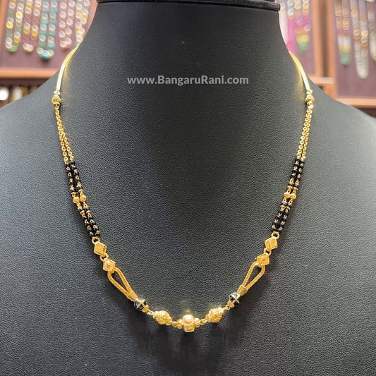 CMR 9.385gms SHORT BLACK BEADS 22K Yellow Gold