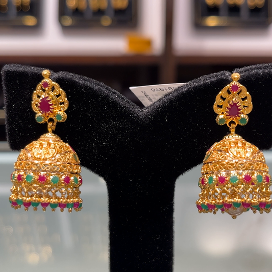 SOUTH INDIA 14.076gms EARRINGS 22K Yellow Gold