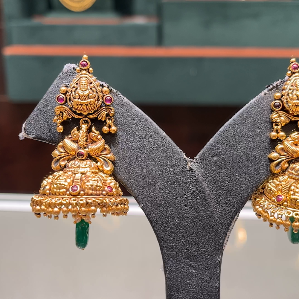 CMR 23.455gms EARRINGS 22K Antique