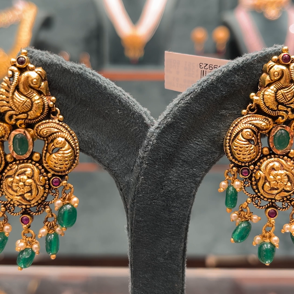 CMR 13.32gms EARRINGS 22K Antique